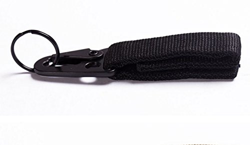 EDTara Carabiner Tactical Nylon Climbing Metal Hook Webbing Buckle Hanging Molle Camping Belt Buckle with Key Ring Black
