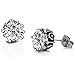 Stainless Steel Womens Stud Earrings Cubic Zirconia Inlaid 10MM