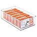 mDesign Small Plastic Office Storage Container Bins w/Handles for Organization in Filing Cabinet, Closet Shelf, Desk Drawers, Organizer for Notes, Pens, Pencils - Ligne Collection, 4 Pack - Clear