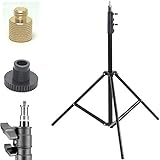 Universal 7 Foot Tripod Aluminum Compact Photography Light Stand 1/4", 3/8" &amp; 5/8" Thread Used Reflectors, Soft Boxes, Lights, Umbrellas, Backgrounds, DSLR Stabilizer - Mounts &amp; Mic Mount