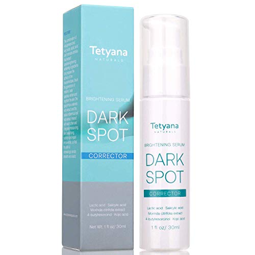 Tetyana Dark Spot Corrector Brightening Serum For Face and Body-effective Ingredients with 4-Butylresorcinol (better than 2% Hydroquinone), Lactic Acid, Salicylic Acid, and Morinda Citrifolia extract