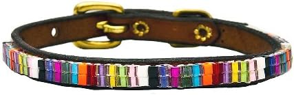 Just Fur Fun Dog Collar, Candy Shop, 14-Inch, Brown Leather
