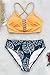 CUPSHE Women's High Waisted Two Piece Floral Strappy Self Back Tie Bikini Set