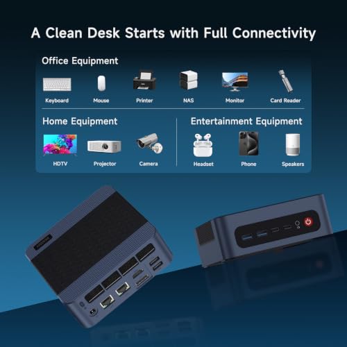 Reatan A8 Mini Gaming PC AMD Oculink Ryzen 7 8745HS(8C/16T,up to 4.9GHz), 16GB DDR5 1TB PCle4.0 SSD Radeon 780M Mini Desktop Computer, Quad Display Dual 2.5G LAN & Wi-Fi 6E & BT5.2 Mini PC