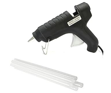 GLUN 40W Hot Melt Glue Gun With Free Glue Sticks (Black Gun With 5 Sticks)