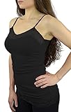 Belle Donne- Womens Cami Dress Spaghetti Adjustable Straps Lace Trim Solid Cami - Black/Large
