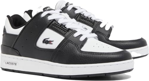 Lacoste Womens Court Cage Sneaker, BLK/WHT, 7