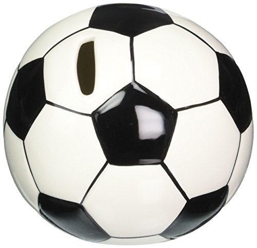 Cosmos 10509 Fine Porcelain Soccer Piggy Bank, 4-1/4-Inch