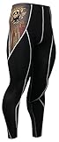 Fixgear Mens Womens Skull Printed Running Compression Tight Pants S~4XL