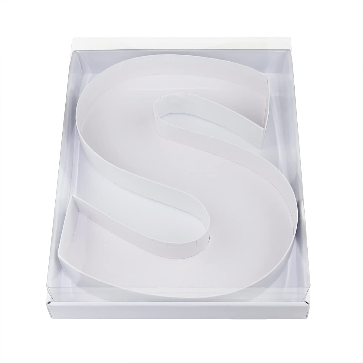 WENPACK 30.5cm Fillable Cardboard Letter Number Shaped Box Clear Cover Sweets Charcuterie Grazing Packaging (S)