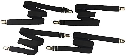 SERODA 4 Pieces Sheet Suspenders,Slipcover holders, Adjustable Different Length,Fit for All Size Bed,Crib,Couch,Ironing Board and Table (50cm-200cm)