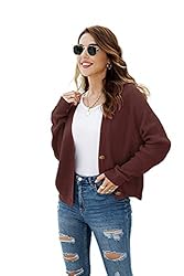 TASAMO Women's Button Down Long Sleeve V Neck