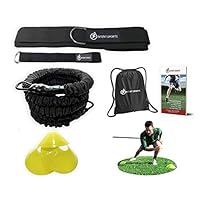 INTENT SPORTS 360° Dynamic Speed Resistance and Assistance Trainer Kit 8 Ft. Strength 80 Lb Resistance Running Bungee Band (Waist). Solo or Partner. Multi-Sport Maximize Power, Strength, Speed! eBook!