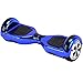 UL2272 Certified Bluetooth Capable Smart Self Balancing Hoverboard Personal Adult Transporter with LED Light- Chrome Blue