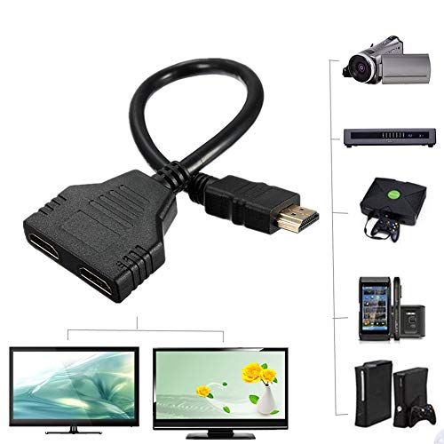 Wulidasheng HDMI Adapter Splitter Converter Cable Adapter Cable,1080P HDMI Male to Dual Female Splitter Adapter Cable Converter Cord for TV PS3