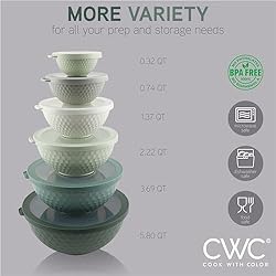 COOK WITH COLOR Mixing Bowls with Lids - 12 Piece