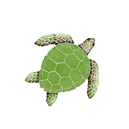 Artistry in Mosaics Loggerhead Turtle Ceramic Swimming Pool Mosaic (Green, 8