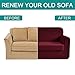 Rose Home Fashion Jacquard Stretch 2 Separate Pieces Chair Cover, Chair Slipcover with Separate Cushion Cover Couch-Polyester Spandex Sofa Slipcover&Couch Cover for Dogs(Chair: Burgundy)