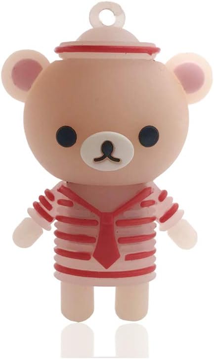 Novelty Red Navy Easy Bear Shape Design 16GB USB 2.0 Flash Drive Cute Memory Stick Stitch Thumb Drive Data Storage Pendrive Cartoon Jump Drive Gift