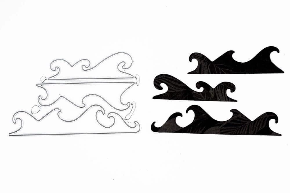 Punch Shop Cutting Dies Three Waves, Sea, Water, Cutting Dies, Stencils, Scrapbooking, Card Making, DIY, Embossing Stencils, Paper Cards, Cutting Dies