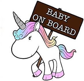 CALAP STORE BABY ON BOARD Lovely Unicorn Car Sticker Styling Cartoon Decals Vinyl Waterproof Car Styling
