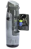 Kangaroo Gym Water Bottle: Secret Storage, Durable and Leak-proof (Jet Black, 25 Oz)
