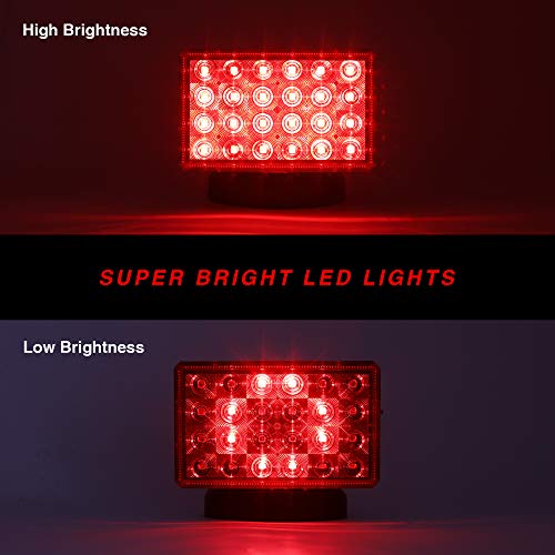 ONLTCO 12V-24V Red Led Rectangle Wireless Trailer Lights, Turn Signal Brake Tail Tow Light Magnetic for Under 80 Inch Camper RV Trailers Cars Trucks Automobile Vehicle, DOT