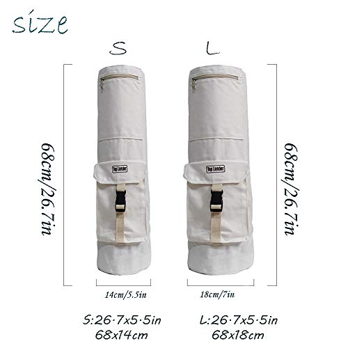 Top-Lander-Yoga-Mat-Carrier-Bag-with-Pockets-100-Cotton-Canvas-Materials-Adjustable-Strap-and-Drawstring-Closure-Design