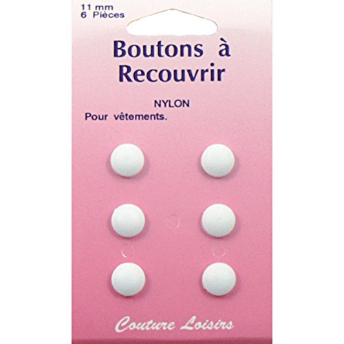 Hemline Self Cover Buttons Plastic 11mm Packet Of 6