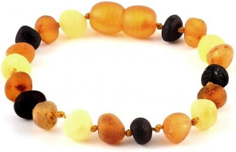 Raw Baltic Amber Baby Bracelet/Anklet Baroque Multicolour RBTB32 By Amber Corner