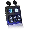 Paymenow-12V-Cigarette-Socket-3-Gang-Waterproof-Double-USB-Power-Charger-Adapter-Flush-Mount-Car-Auto-Boat-Marine-LED-Rocker-Switch-Panel-Circuit-Breakers-for-RV-Car-Boat