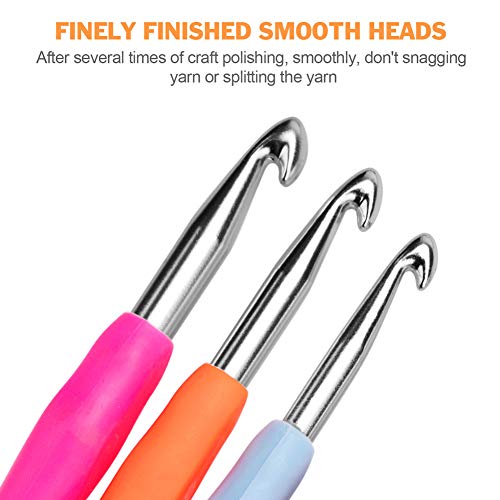 Size 6.5mm 7.0mm 8.0mm 9.0mm 10.0mm Crochet Hooks Set Ergonomic Grip Soft  Handles Aluminum Crochet Hook Size K L M N/P in Case