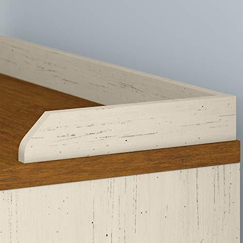 Bush Furniture Fairview Shoe Storage Bench in Antique White and Tea