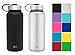 Simple Modern 32oz Summit Water Bottle 2 Pack - Two Vacuum Insulated 18/8 Stainless Steel Wide Mouth Hydro Travel Mugs - Powder Coated Double-Walled Flask - Midnight Black/Stainless Steel