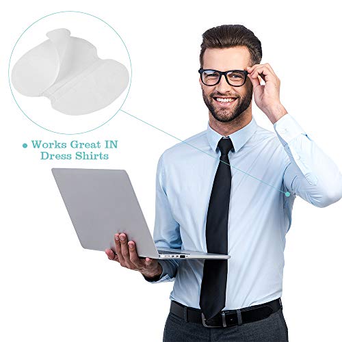 Lavince Underarm Sweat Pads 30 Premium Quality Absorbent Dress Shields Armpit Guards for Men and Women -Non Visible,Extra Adhesive,White, Large Size