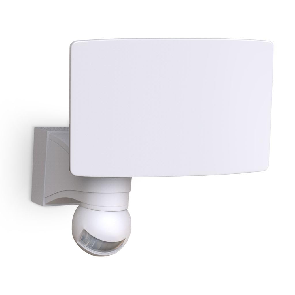 B.K.Licht Motion Activated 20W LED floodlight in White with IP44 Splash-proofing