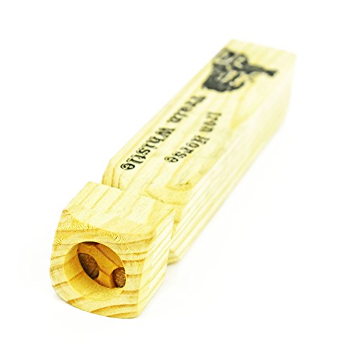 image for Black Duck Brand Set of 2 Iron Horse Wooden Train Whistles Perfect for