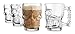 Classic Glass Beer Draft Mug glasses, ★ HALLOWEEN SKULL ★ , Set of 4, Glassware Solid Handled Clear Drinking Mugs,