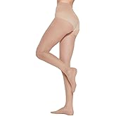 Nutriadvisor Dalot Women's Sheer Tight for Outdoor Activities - UV Protection, Soft and Stretchy Tights with Reinforced Sole of The Foot (30D Non-Slip Coffee)