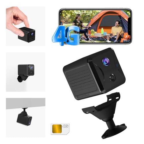UCOCARE Mini Camera with 4G SIM Wireless Indoor Battery, 5200 mAh FHD Portable Mini Camera 4G without WiFi, AI Motion Detection, 160° Vision, 10 m Night Vision