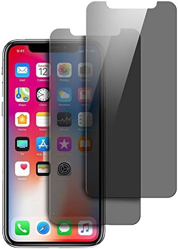 For iPhone X/iPhone 10 Screen Protector Privacy Anti-Spy ,Halier [2Pack] 3D Touch Privacy [Case Friendly] Anti-Peep Tempered Glass Screen Protector Shield For iPhone X Black