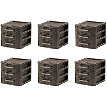 Amazon Com Sterilite Small Weave 3 Drawer Unit Espresso Home