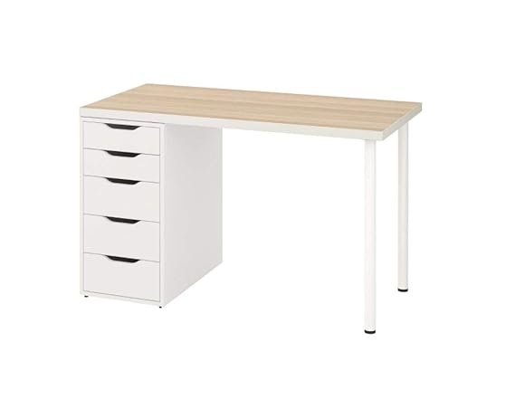 Ikea Linnmon Alex Table 47 White Stained Oak Effect 992 143 04 Amazon In Furniture Ikea Folding Table With Drawers