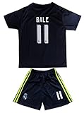 2015/2016 REAL MADRID #11 BALE KIDS AWAY THIRD SOCCER JERSEY & SHORTS YOUTH SIZES