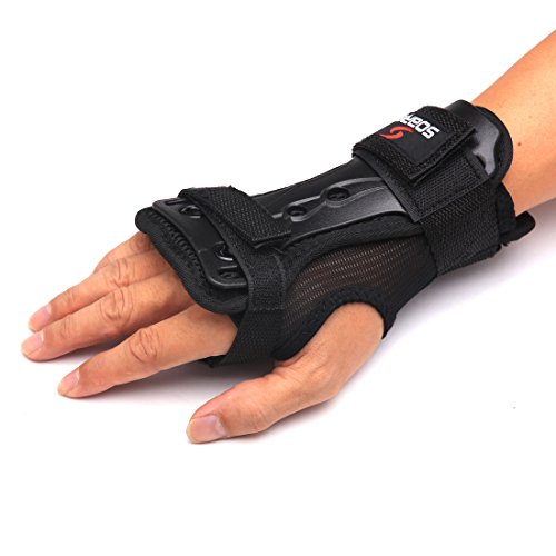 UPC 602045378771, Andux Ski Gloves Extended Wrist Palms Protection Roller Skating Hard Gauntlets Adjustable Skateboard Gauntlets Support HXHW-01 (L)