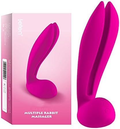 Electrical Rabbit Massager Cordless Wand for Women &amp; Men - Relaxing - Therapeutic - 10 patterns - 100% Waterproof - Compact and Travel Gift - Friendly for Back Neck Shoulder Body -Rose