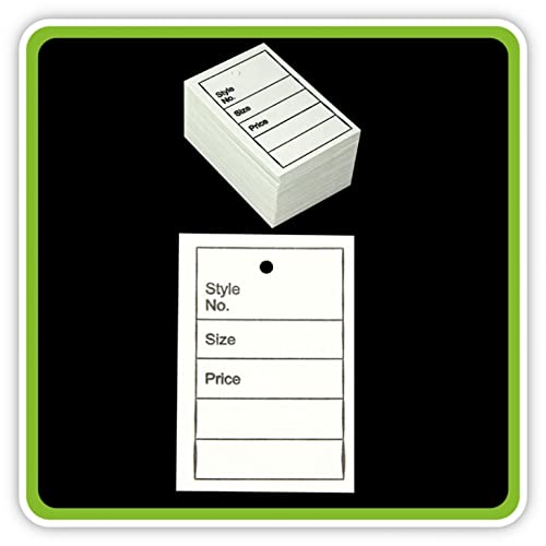 NO. 4 Ticket 1000 UnStrung UN Perforated Clothing Stock Ticket 40x62mm – with Border