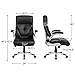 YAMASORO Office Chair High Back PU Leather Computer Desk Chair Gaming Chair with Flip-Up Arms, Headrest and Lumbar Support
