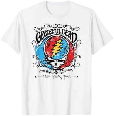 Grateful Dead SYF Steal Your Face White T-Shirt, Small | Amazon.com