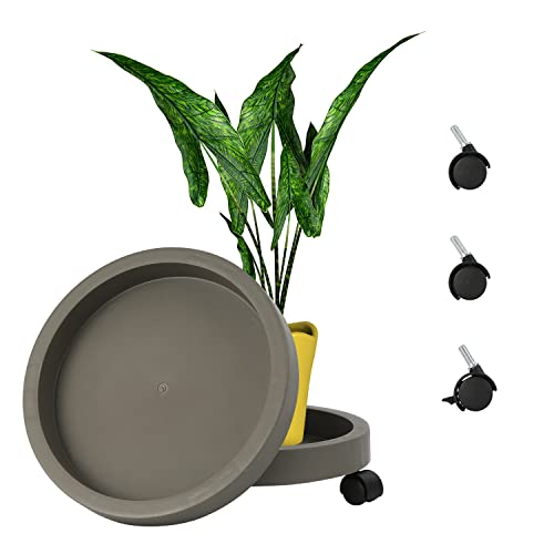 Roll Around Plant Caddy Wheeled Plant Drainage Tray Indoor Outdoor